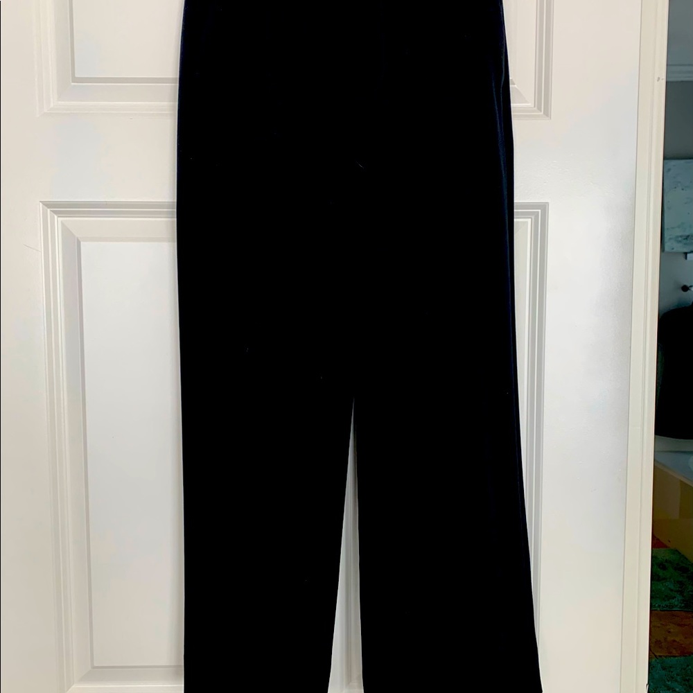 Black crepe prop slacks wide leg